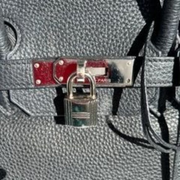 Authentic Hermes Birkin 35 Black Togo Leather Handbag With Palladium Hardware - Picture 6 of 16